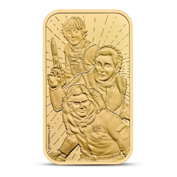 1 oz The Royal Mint Gold Star Wars Light Side Bar (New) - Image 3