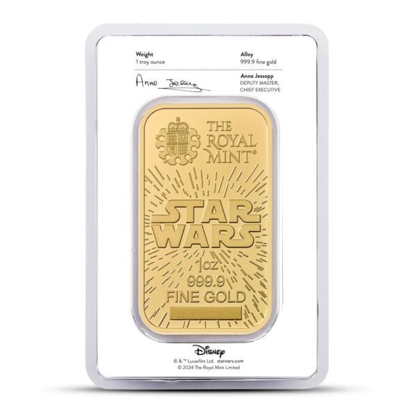 1 oz The Royal Mint Gold Star Wars Light Side Bar (New) - Image 2