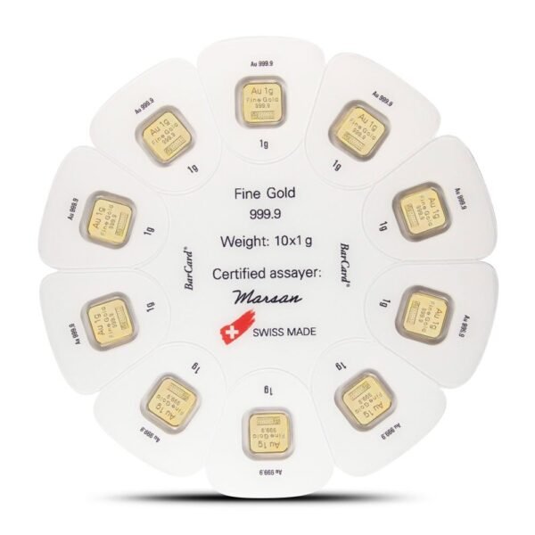 10 Gram Gold Argor Heraeus Goldseed Bar (10x1g w/ Assay) - Image 2