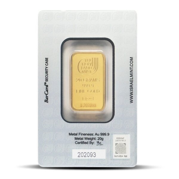 20 Gram The Holy Land Mint Gold Bar (New w/ Assay) - Image 2