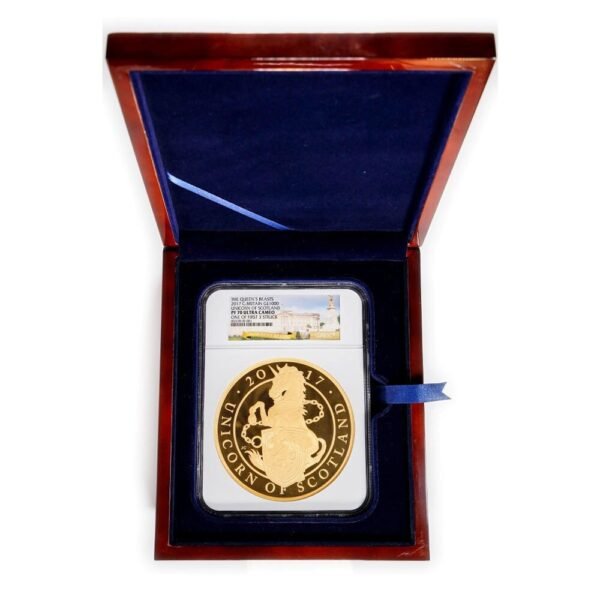 2017 1 Kilo Proof British Gold Queen’s Beast Unicorn Coin NGC PF70 UCAM First 3 Struck - Image 3