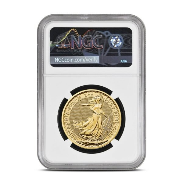 2023 1 oz British Gold Britannia Coin NGC MS69 (First 500 Struck, King Charles Obverse) - Image 2