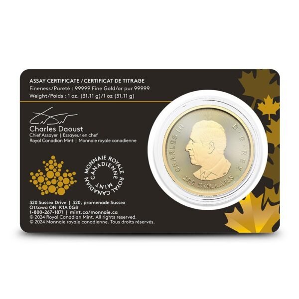 Buy 2024 1 oz Canadian Gold Klondike From Dore to Refined Gold Coin (BU w/ Assay) - Image 2