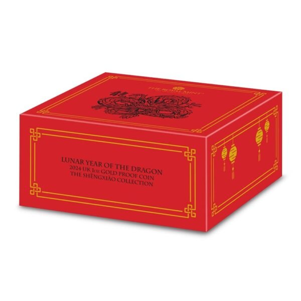 2024 1 oz Proof British Gold Year of the Dragon Coin (Box + CoA) - Image 4