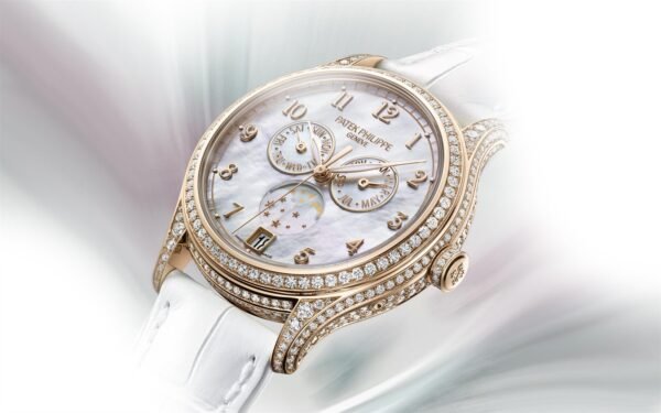 Buy Patek Philippe 4948R-001 Complications Annual Calendar Moon Phases White MOP Dial 38mm Diamond Bezel - Image 7
