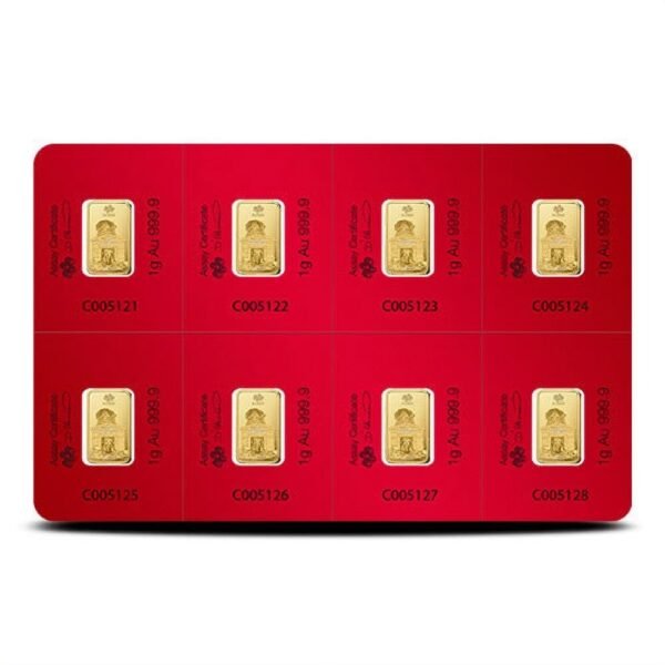 Buy 8 Gram PAMP Suisse Lunar Dog Gold Multigram Bar (New w/ Assay, 8×1) - Image 2
