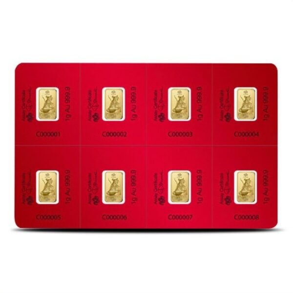 8 Gram PAMP Suisse Lunar Rat Gold Multigram Bar (8×1, New w/ Assay)