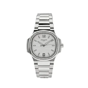 Patek Philippe Nautilus 7118/1200A Ladies Diamond Nautilus Stainless Steel White Dial Diamond Bezel
