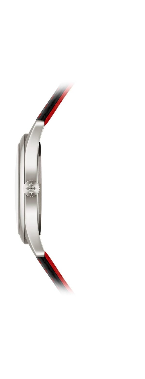 Buy Patek Philippe 6007G-010 Calatrava Date Sweep Seconds White Gold Black Carbon Motif Dial Red - Image 7