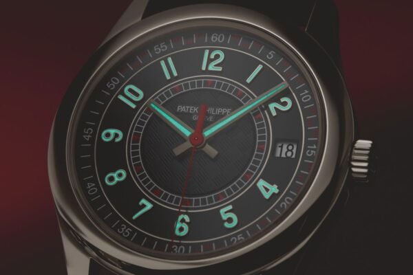Buy Patek Philippe 6007G-010 Calatrava Date Sweep Seconds White Gold Black Carbon Motif Dial Red - Image 9