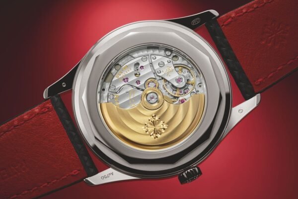 Buy Patek Philippe 6007G-010 Calatrava Date Sweep Seconds White Gold Black Carbon Motif Dial Red - Image 5