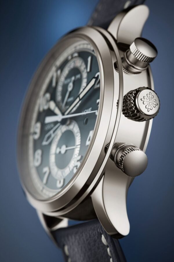 Buy Patek Philippe 5924G-001 Complications Calatrava Pilot Travel Time Chronograph White Gold Blue-Gray Dial - Image 3