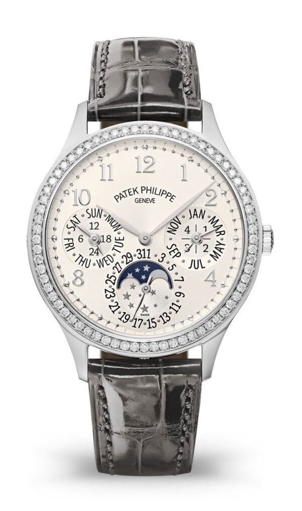 Buy Patek Philippe 7140G-001 Grand Complications Ladies First Perpetual Calendar White Gold Silver Dial 35.1mm Diamond Bezel