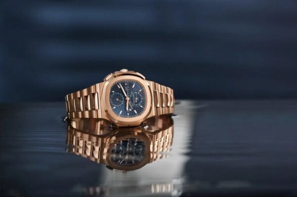 Buy Patek Philippe 5990/1R-001 Nautilus Flyback Chronograph Travel Time Rose Gold Blue Dial - Image 2