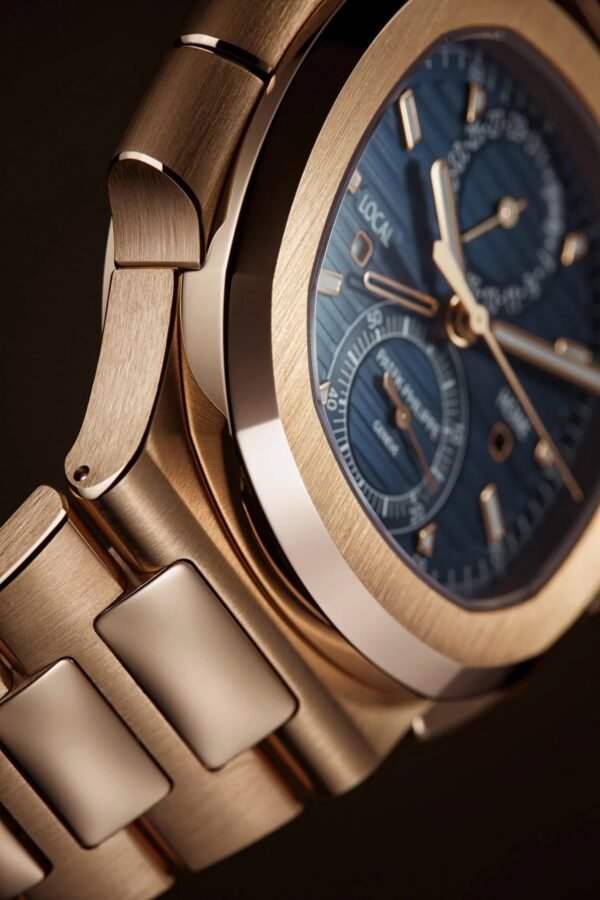 Buy Patek Philippe 5990/1R-001 Nautilus Flyback Chronograph Travel Time Rose Gold Blue Dial - Image 5