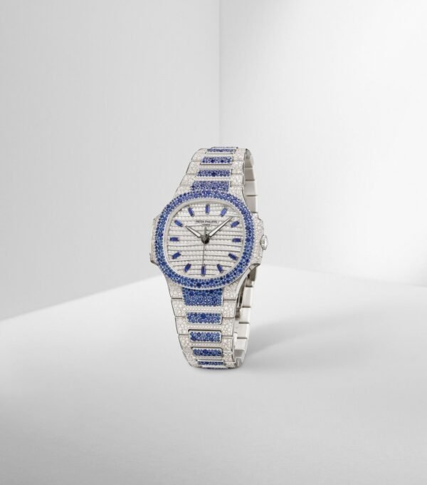 Buy Patek Philippe 7118/1451G-001 Nautilus Haute Joaillerie White Gold Set With Sapphires & Diamonds - BRAND NEW - Image 9
