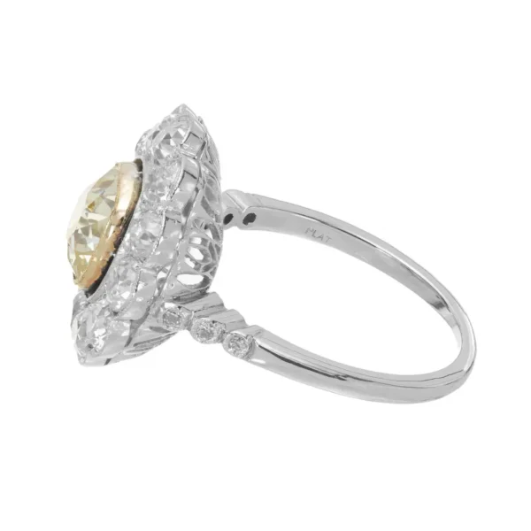 1.39 Carat Natural Yellow White Diamond Platinum Engagement Ring GIA Certified - Image 5