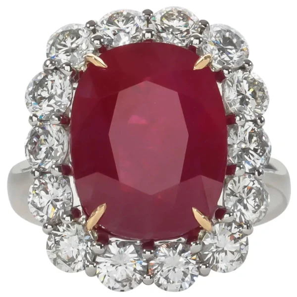 10 Carat Burma Ruby Diamond Ring - Rare - Image 3