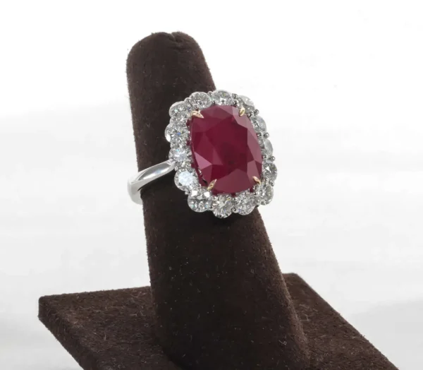 10 Carat Burma Ruby Diamond Ring - Rare - Image 6