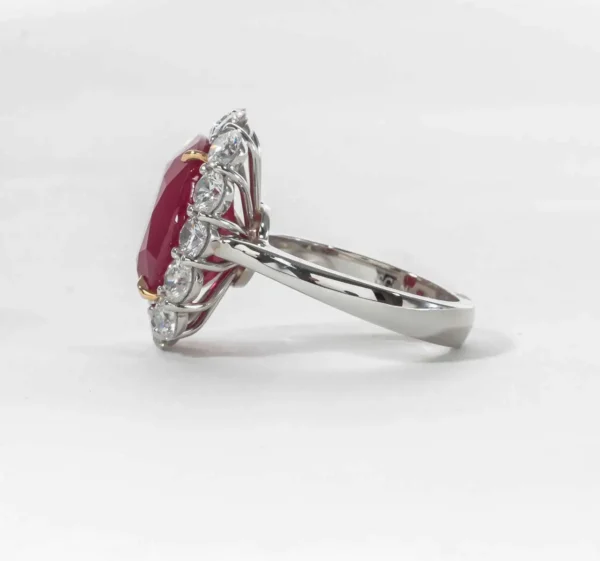 10 Carat Burma Ruby Diamond Ring - Rare - Image 4