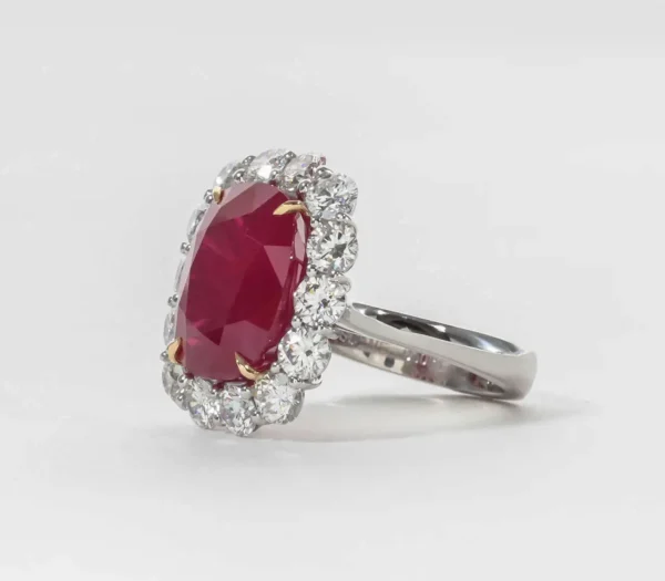 10 Carat Burma Ruby Diamond Ring - Rare - Image 2