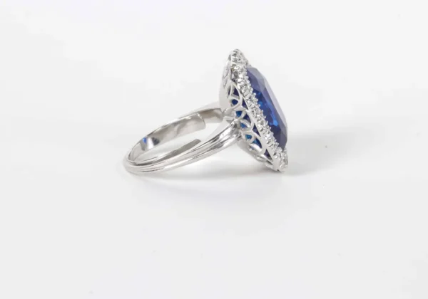 15 Carat Burma No Heat Natural Sapphire Ring Rare GIA Certified - Image 4