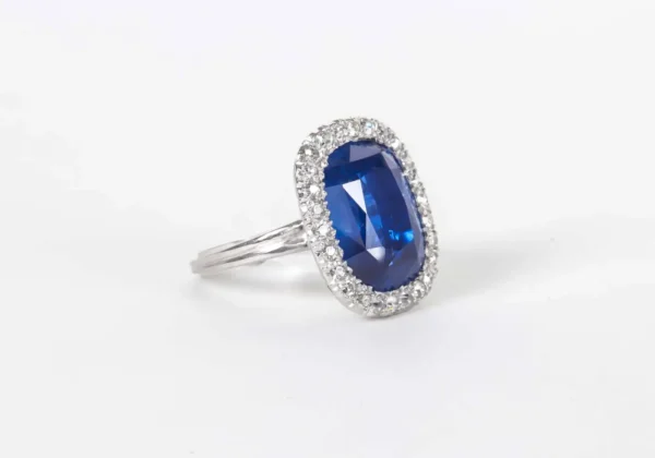 15 Carat Burma No Heat Natural Sapphire Ring Rare GIA Certified
