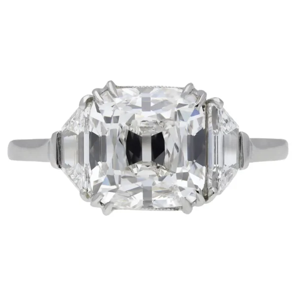 1930s English Art Deco old mine diamond solitaire ring