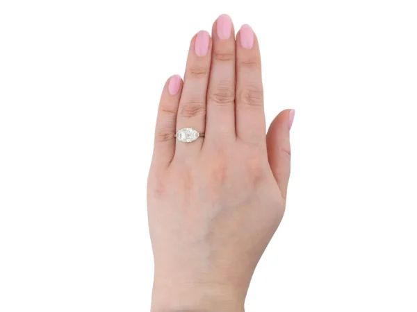 1930s English Art Deco old mine diamond solitaire ring - Image 7