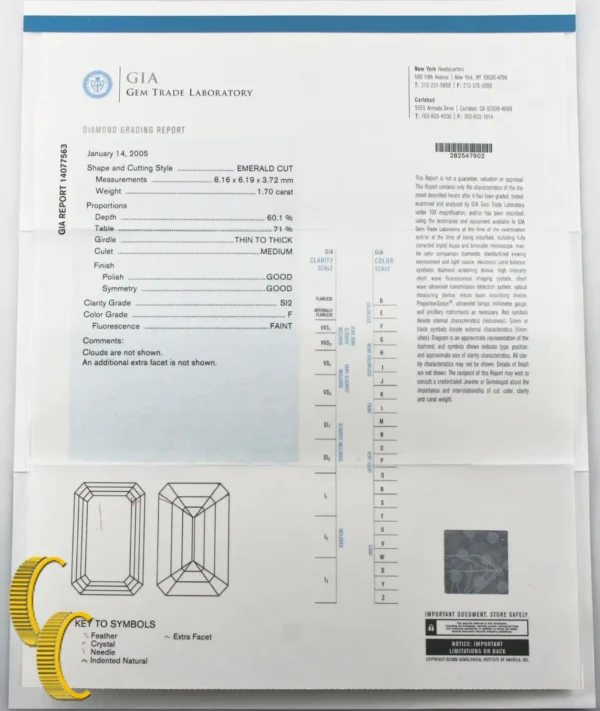 2.10 Carat Emerald Cut Diamond 3-Stone Platinum Ring with GIA Certified - Image 7