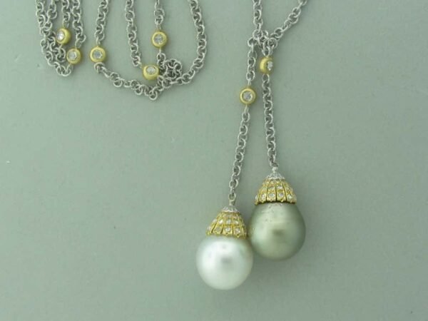 Buccellati South Sea Pearl Diamond Lariat - Image 2