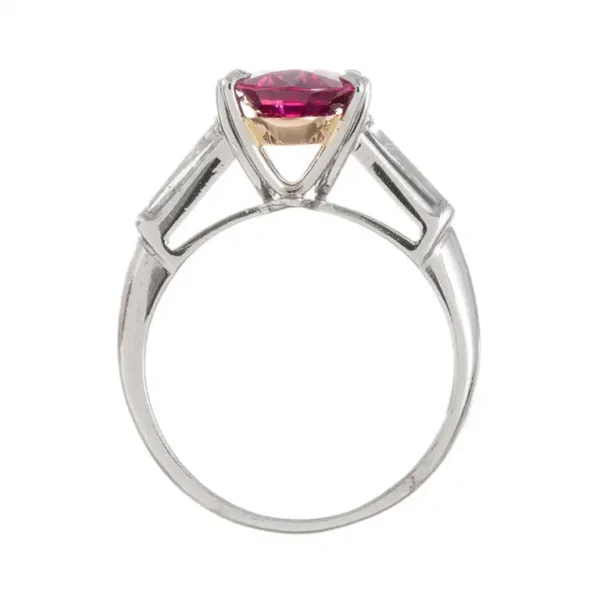 3.94 Carat Ruby and Baguette Diamond Ring - Image 4