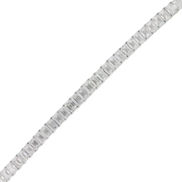 35.40 Carat Emerald Cut Diamonds Platinum Graduated Tennis Bracelet - Image 2