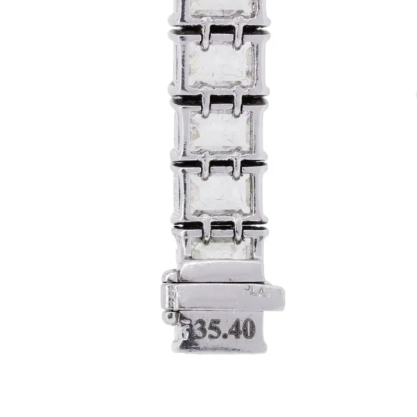 35.40 Carat Emerald Cut Diamonds Platinum Graduated Tennis Bracelet - Image 3