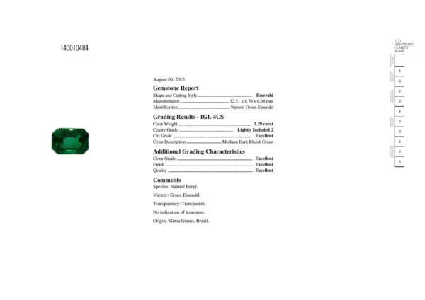 5.29 Carats Emerald Ring in Yellow Gold with Ceramic Detail - Image 7