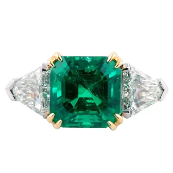 6.18 Carat AGL/AGTA Certified Colombian Emerald and Diamond Ring