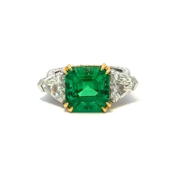 6.18 Carat AGL/AGTA Certified Colombian Emerald and Diamond Ring - Image 7