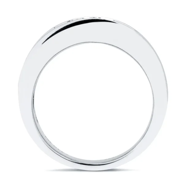 Alex Jona Baguette and Square Cut White Diamond 18 Karat White Gold Band Ring - Image 4