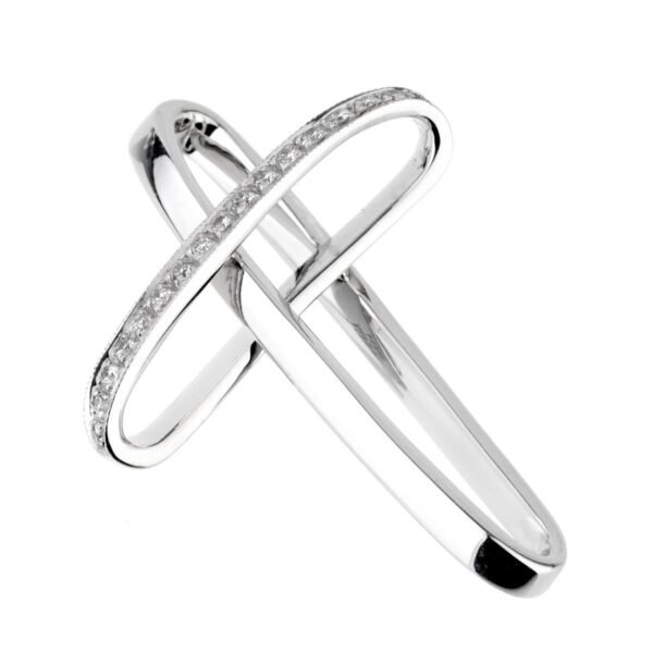 Alfieri St John White Gold Diamond Cross Pendant - Image 2