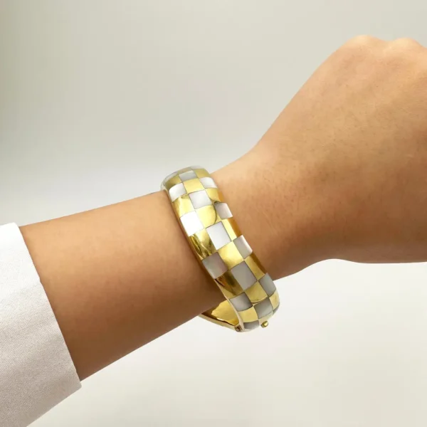Angela Cummings Gold and Mother or Pearl Bangle - Image 9
