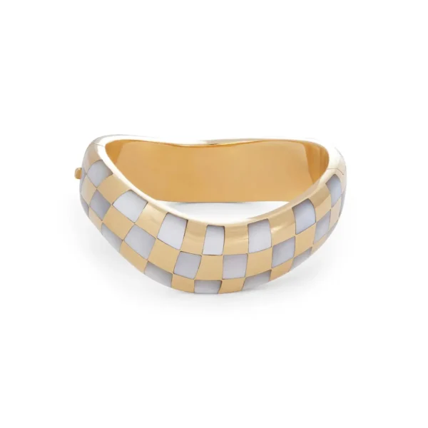 Angela Cummings Gold and Mother or Pearl Bangle - Image 3