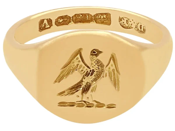 Antique 1920s Yellow Gold Signet Ring - Image 2