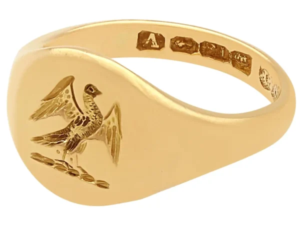 Antique 1920s Yellow Gold Signet Ring - Image 3