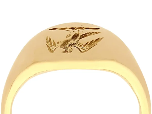 Antique 1920s Yellow Gold Signet Ring - Image 4