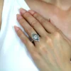 Antique Edwardian Old Cut Cushion Diamond 2.0cts & Emerald Ring in Platinum - Image 6