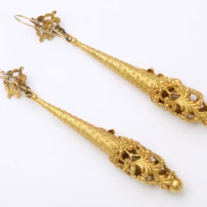 Antique Georgian Pinchbeck Chandelier Torpedo Earrings
