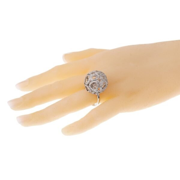 Boucheron High Jewelry Diamond & Briollete White Gold Cocktail Ring - Image 3