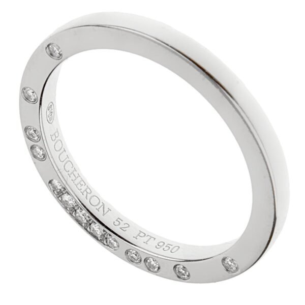 Boucheron Platinum Diamond Band Ring Sz 5 3/4 - Image 2