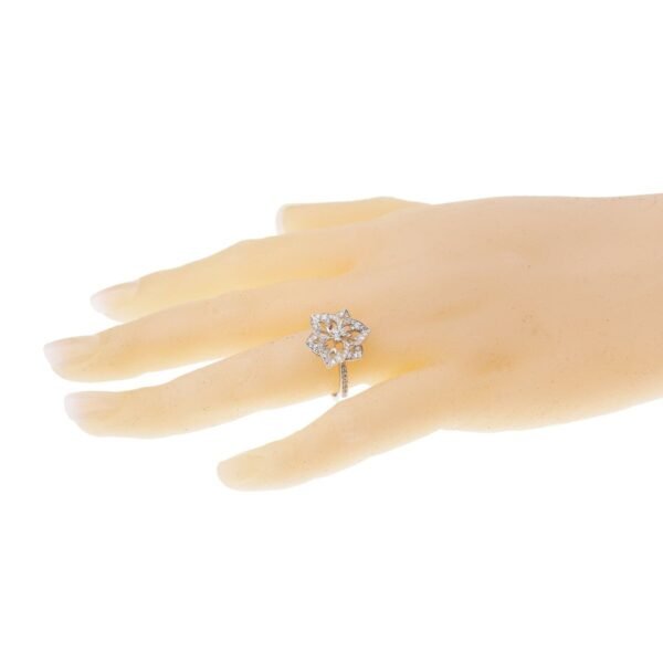 Boucheron Small Flower Diamond White Gold Cocktail Ring Sz 6 1/4 - Image 4
