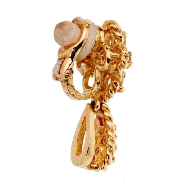 Boucheron Vintage Diamond Yellow Gold Drop Earrings - Image 3